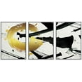 thumbnail image 3 of PixonSign Framed Wall Art Print Set Gold and Black Interlocking Circles Geometric Shapes Illustrations Modern Art Chic Dramatic Dark for Living Room, Bedroom, Office - 24"x36"x3 White, 3 of 5