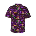 thumbnail image 3 of Haiem Mardi Gra2 Printed Hawaiian Shirt for Men - Men’s Casual Beach Summer Shirts - Stretch Fabric with Modern Fit-X-Large, 3 of 9