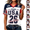 thumbnail image 2 of 2026 New USA Soccer Jersey Women, United States Jersey Soccer, Jersey USA V Neck Short Sleeve Football Shirt, USA Flag Soccer Jersey for Adult(Deep Red, XL), 2 of 6