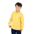 thumbnail image 2 of Leveret Boys Long Sleeve Cotton Polo Shirt Yellow 14 Year, 2 of 3