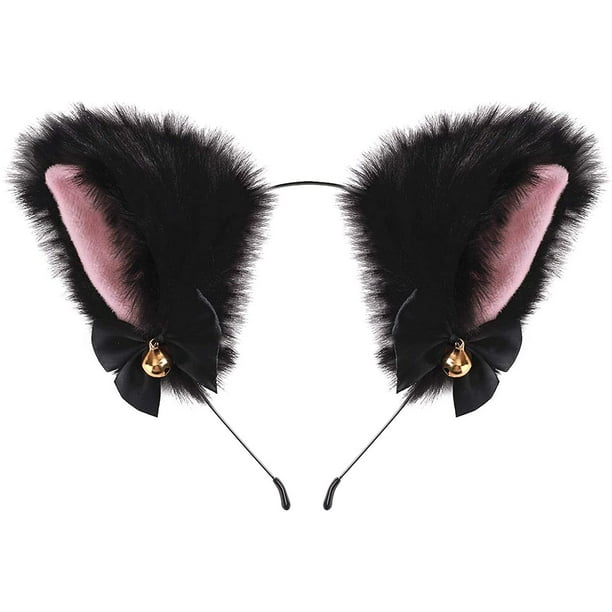 Diadema de orejas de gato, diadema de orejas de gato, orejas de gato, cosplay de anime cat, diadema chicas damas Ormromra LKX-1320-1