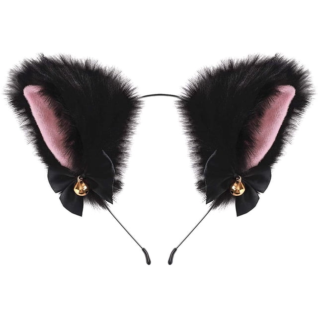 Diadema de orejas de gato, diadema de orejas de gato, orejas de gato, cosplay de anime cat, diadema chicas damas Adepaton LKX-1320-1
