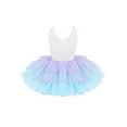 thumbnail image 2 of YIZYIF Kids Girls Dancewear Shiny Sequins Mesh Splice Bowknot on Waist Ballet Gymnastics Leotard Tutu Dress, 2 of 7