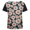 thumbnail image 5 of Herrnalise Women's Classic-Fit 100% Cotton Short-Sleeve T-Shirt Women Casual T-shirt Floral Printed V-Neck Short Sleeve Pullover Blouse Tops, 5 of 5