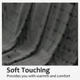 thumbnail image 3 of Napa Plush  Throw Blanket Dark Grey, 90"x90" Queen/Full, Striped Reversible Velvet Luxury Fleece Warm Bed Couch Blanket, Super Soft and Cozy, 3 of 7