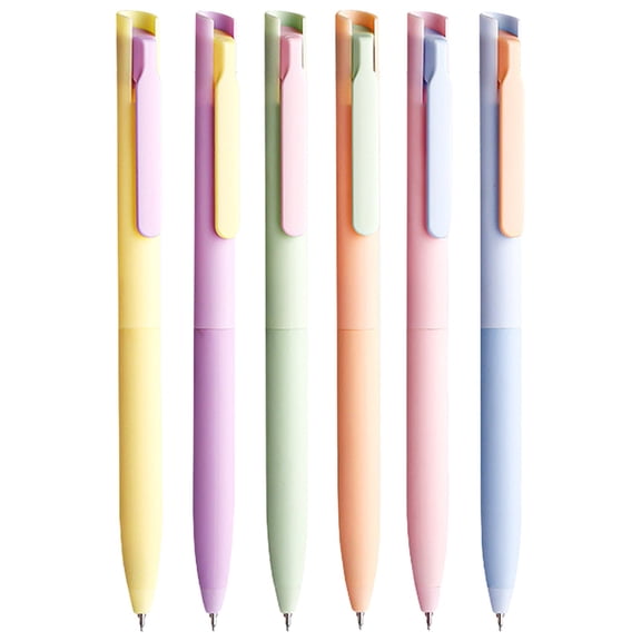 Lvgun 6Pcs Colored Retractable Gel Pens,6 Pastel Ink Colors,Cute Pens 0.5Mm Fine Point Quick Drying for Writing Drawing Note Taking Under $5
