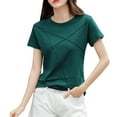 thumbnail image 2 of pstuiky Women'S Tops Casual Short Sleeve Solid Color Summer Tops Comfy Loose Fit Crew Neck Athletic Shirts Women'S Workout Tops, 2 of 9