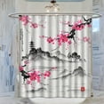thumbnail image 3 of Sonernt Cherry Blossom Shower Curtain,Asian Japanese Style Pink Flower Bathroom Shower Curtain Watercolor Shower Curtain Polyester,with 12 Hooks,72x72 Inch, 3 of 7