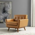 thumbnail image 2 of Armchair Accent Chair, Leather, Tan, Modern Contemporary Urban Design, Living Lounge Room Hotel Lobby Hospitality, 2 of 8