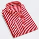 thumbnail image 1 of Camisa clásica a rayas para hombre, con bolsillo en el pecho y rayas verticales, de otoño, de manga larga, formal, azul, para negocios, de gran tamaño., 1 of 5