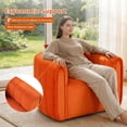 thumbnail image 6 of Bonzy Home Swivel Accent Chair, Modern Velvet Living Room Chair with Pillow, Barrel Chair for Bedroom & Reading Corner (Orange,1 Pack，Fully Assembled ), 6 of 8
