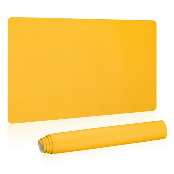 Uxcell 24"x13" Large Desk Mat, PU Leather Dual Side Large Desk Pad, Yellow