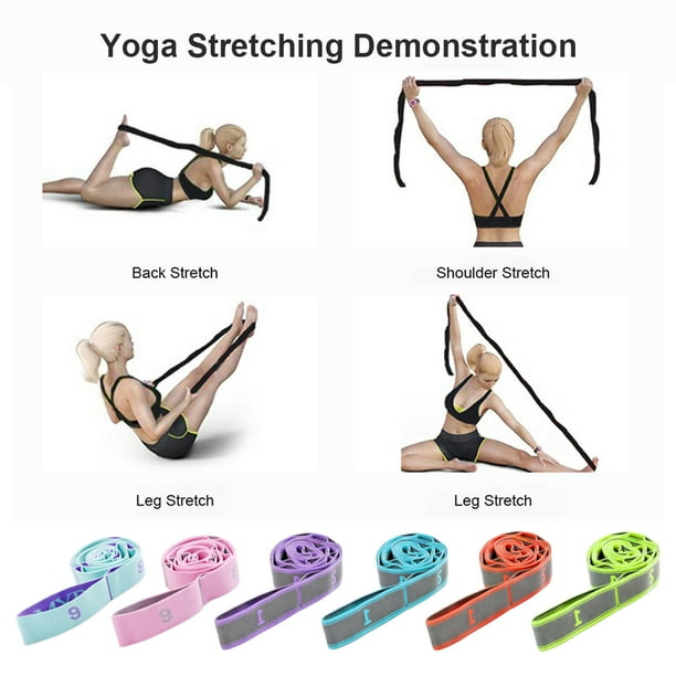 QualitChoice Stretching Belt Yoga Sports Fitness Dance Resistance Band  Beginner Exercise Flexibility Training Strap Accessories Blue