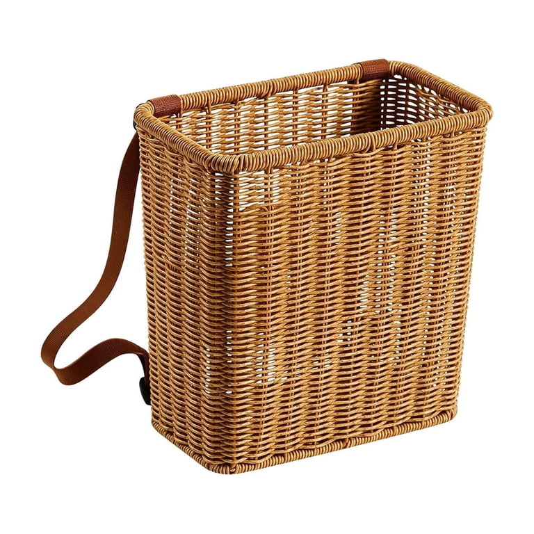 Hand Woven Rattan Backpack Harvest Basket, Adjustable Strap