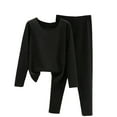 thumbnail image 2 of Women's Cotton Thermal Pajamas Set - Winter Warm Long Sleeve Lounge Wear Top & Pants, 2 of 3