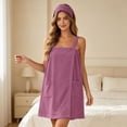 thumbnail image 2 of qolati Bathrobe Towel Wrap for Women Bath Wraps After Shower with Pocket Adjustable Spa Robe with Facial Headband S-2XL, 2 of 9