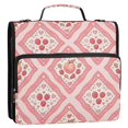 thumbnail image 2 of Haosy 3 Ring Zipper Binder with Shoulder Strap Waterproof Trapper Keeper 2 Inch D-Ring 500 Sheets Capacity, Raspberry Peach Plaid, 2 of 8