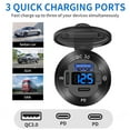 thumbnail image 3 of Enchufe para cargador de coche, 12 V, salida USB, 3 puertos, 78 W, PD, USB C, QC3.0, 3 of 8