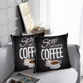 thumbnail image 6 of LALILO Throw Pillow Covers Stop And Smell Coffee Blackboard Open Cushion Cover 18" x 18", 2 Pack, 6 of 6