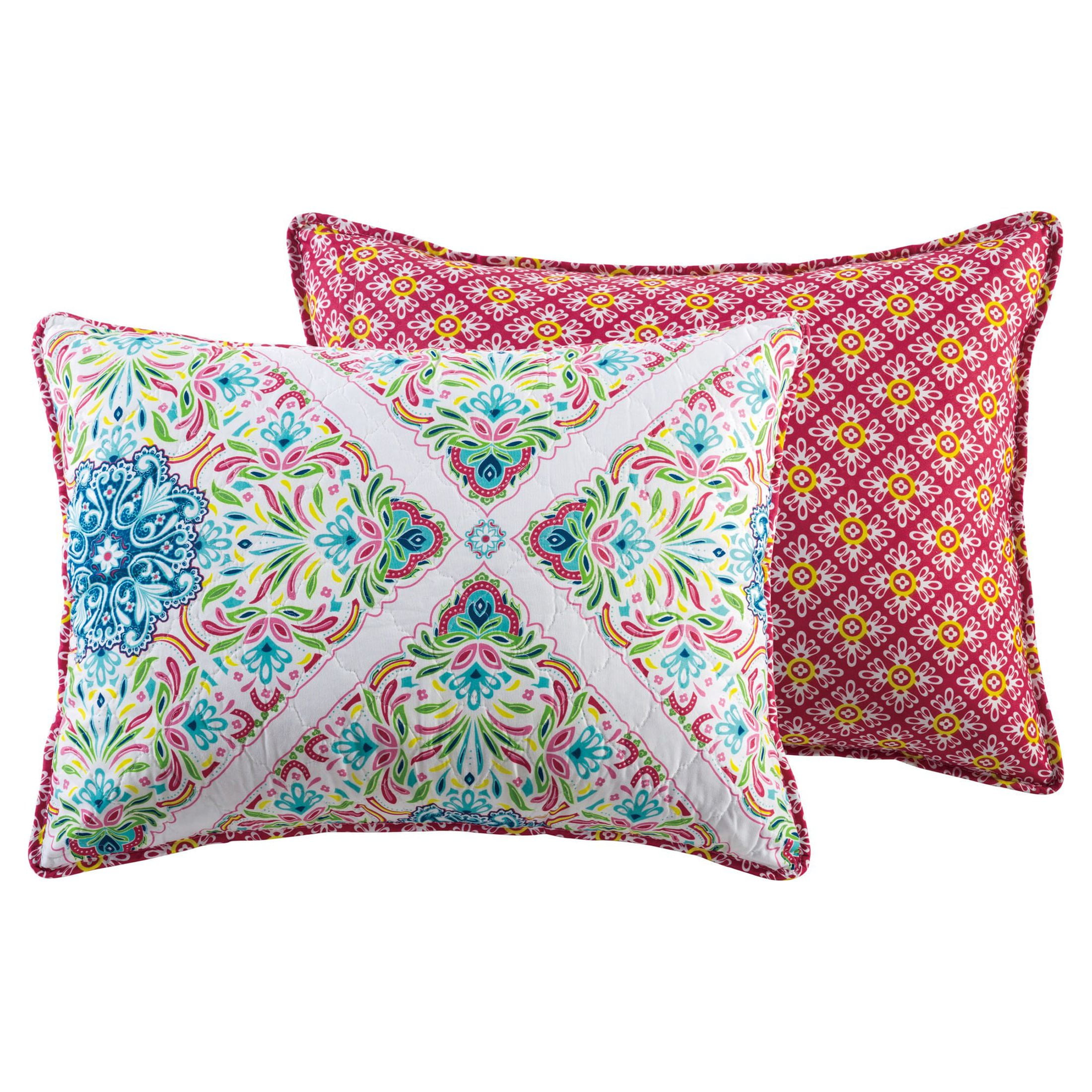VCNY Windsor 5-Piece Multicolor Medallion Reversible Quilt Set, Queen, Adult, Unisex