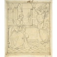 thumbnail image 3 of Wilhelm von Schadow 20x23 Black Modern Framed Museum Art Print Titled - The Annunciation (1808-62), 3 of 5