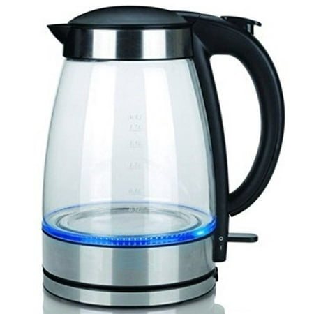 

Cordless Electric Glass LED Tea Kettle 1.8 Quart Stainless Steel (Used)