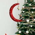 thumbnail image 4 of Christmas Decorations Outdoor Hangs Christmas Tree Hanging Ornaments Moon Design With Bell & Santa/Snowman/ Man Perfect For Winter New Year Ironwork Moon, 4 of 4