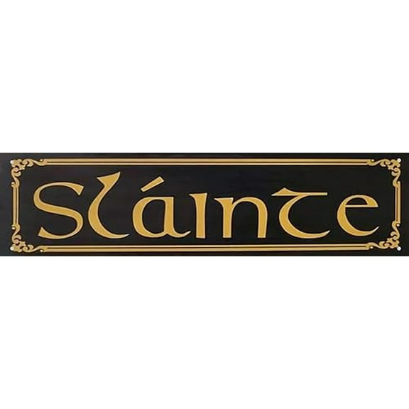 Slainte Cheers Irish Retro Metal Wall Sign - 4x16 inches Decorative Man Cave Sign