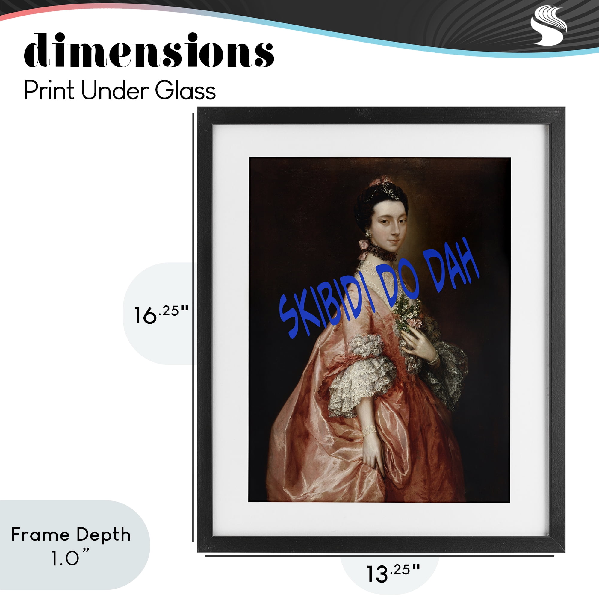 Stupell Industries Iconic Skibidi Do Dah Black Framed Print Under Glass, design by Grotto Studios