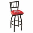 thumbnail image 3 of Virginia Military Institute Keydets 25" Black Wrinkle Swivel Bar Stool with Jailhouse Back, 3 of 7