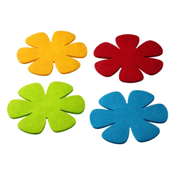 SUYOLL Round Placemats Heat Mats For Dining Kitchen Countertop Non Slip Washable Flower Shape Round Placemats Colorful cloth 23.5CM