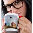 thumbnail image 2 of 3drose, Michigan, Pictured Rocks National Lakeshore, Au Sable Point Lighthouse, 15oz Two-tone Red Mug, 2 of 6