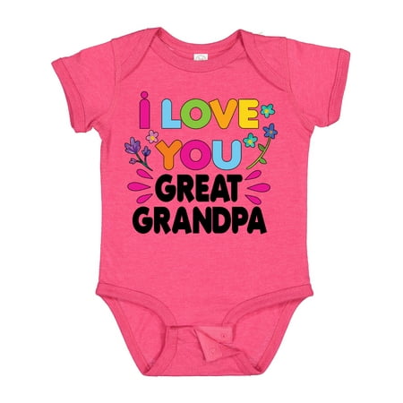 

Inktastic I Love You Great Grandpa with Flowers Gift Baby Girl Bodysuit