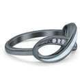 thumbnail image 5 of Infinity Ring Black Tone Lab Created White Opal Round CZ 925 Sterling Silver Size 4, 5 of 6