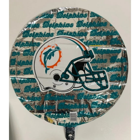 18" MIAMI DOLPHINS Round NFL Balloon  Party Supplies Decorations Foil Mylar Balloon