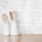 Smart Tiles Peel and Stick Backsplash, 5 Adhesive Tiles, Metro White/Grey, 11.55x8.38