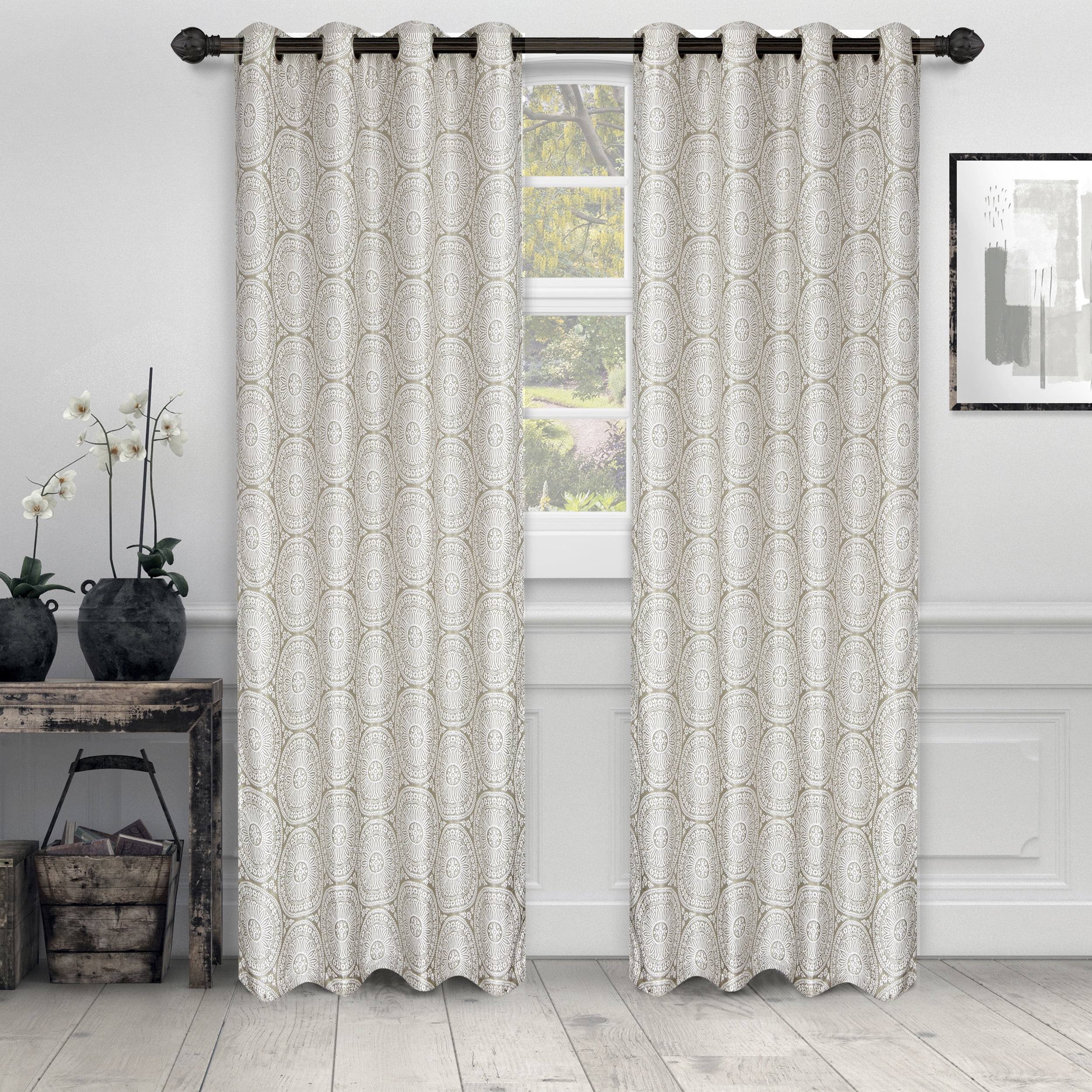 カーテン curtain (2 items) Eminence Jacquard Curtains (Set of 2) - Walmart.com