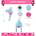 thumbnail image 2 of DolliBu Happy Mother's Day Super Soft Blue Dolphin Plush Hat - Cute Stuffed Animal with Pink Heart Message for Best Mommy, Grandma, Wife, Daughter - Cute Sea Life Plush Toy Gift - 19" Inches, 2 of 6