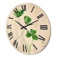 thumbnail image 3 of Designart 'Field Green Plant Detail Clover' Farmhouse Wood Wall Clock, 3 of 5