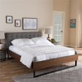 thumbnail image 2 of Baxton Studio Mitchell Tufted Queen Platform Bed in Gray and Brown, 2 of 7