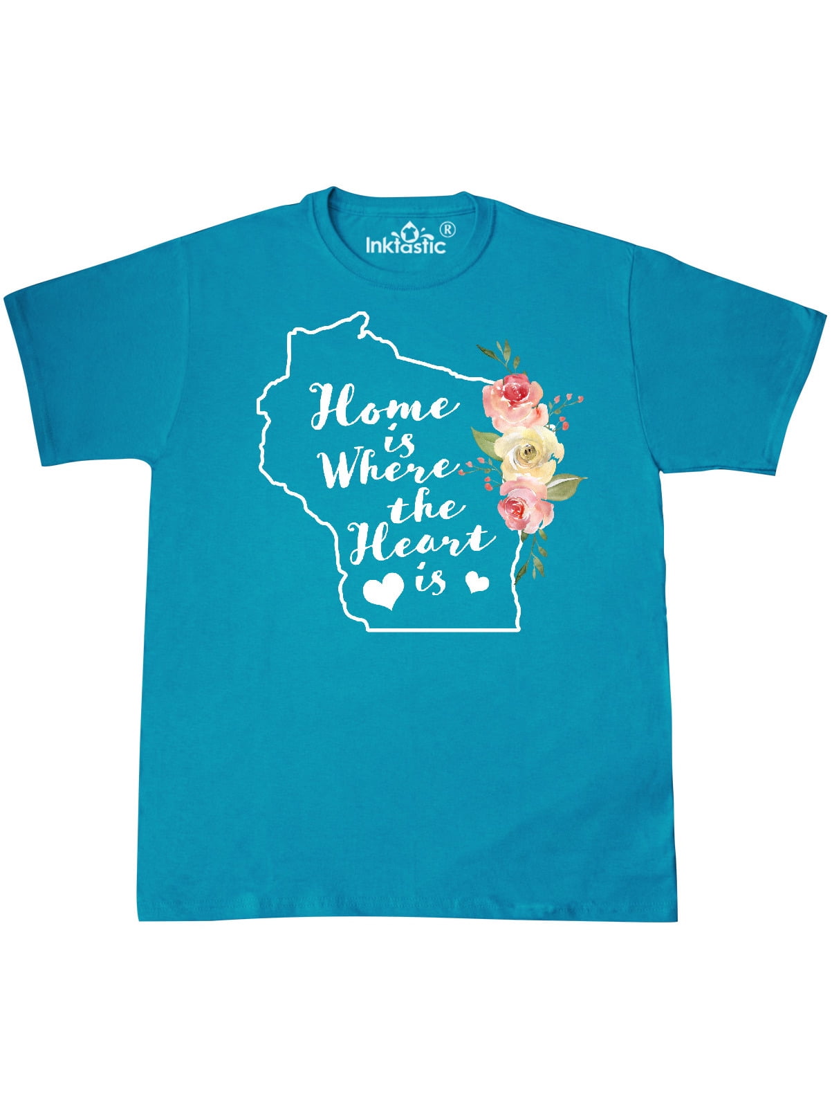 inktastic Wisconsin Home is Where The Heart is with Watercolor Baby T-Shirt