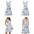 thumbnail image 4 of Jiueut Toile De Jouy House Tree Pattern Matchable Couple Hawaiian Luau Men Shirt or Women's Summer Beach Dress Sleeveless, Holiday Party Tank Dress Couple Travel Outfit for Hawaii Cruise, Size XL, 4 of 5