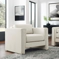 thumbnail image 2 of Armchair Accent Chair, Ivory White, Fabric, Living Kitchen Cafe Bistro Hospitality Restaurant, Modern Contemporary HB34790, 2 of 9