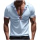 thumbnail image 1 of Blusa y camisa de manga corta con cuello vuelto para hombre, informal, de verano, de poliéster, con cuello vuelto y retazos., 1 of 6