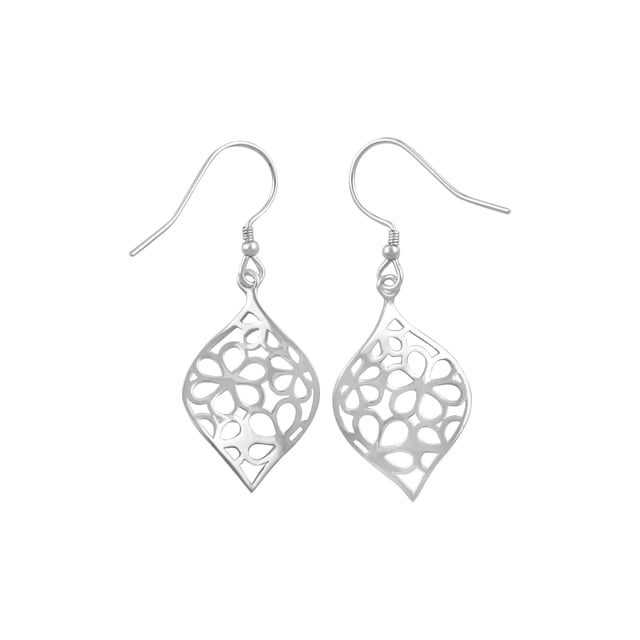 Aretes Largos de Flor Estilo Declaración para Adolescentes en Plata Esterlina