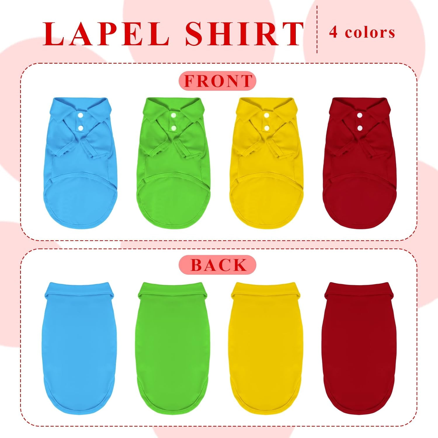 4 Pcs Animal Dog Clothes Dog Polo Tshirts Premium Cotton Puppy Breathable Costumes Doggy Clothes Puppy Shirts For Small Puppies
