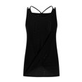 thumbnail image 4 of Drses Women's Tank Tops Fashion Women's Casual Sleeveless Solid Round Neck Irregularity Tops Blouse Tank Top Womens Summer Tops, 4 of 6