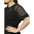 thumbnail image 7 of MODA NOVA Juniors' Plus Size Round Neck Swing Peplum Mesh Lace Top, 7 of 7