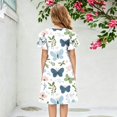thumbnail image 5 of Grblisyd Girls Summer Dress Fashion Ruffle Short Sleeve Dresses Cute Floral Print Crew Neck A-Line Dress, 5 of 5