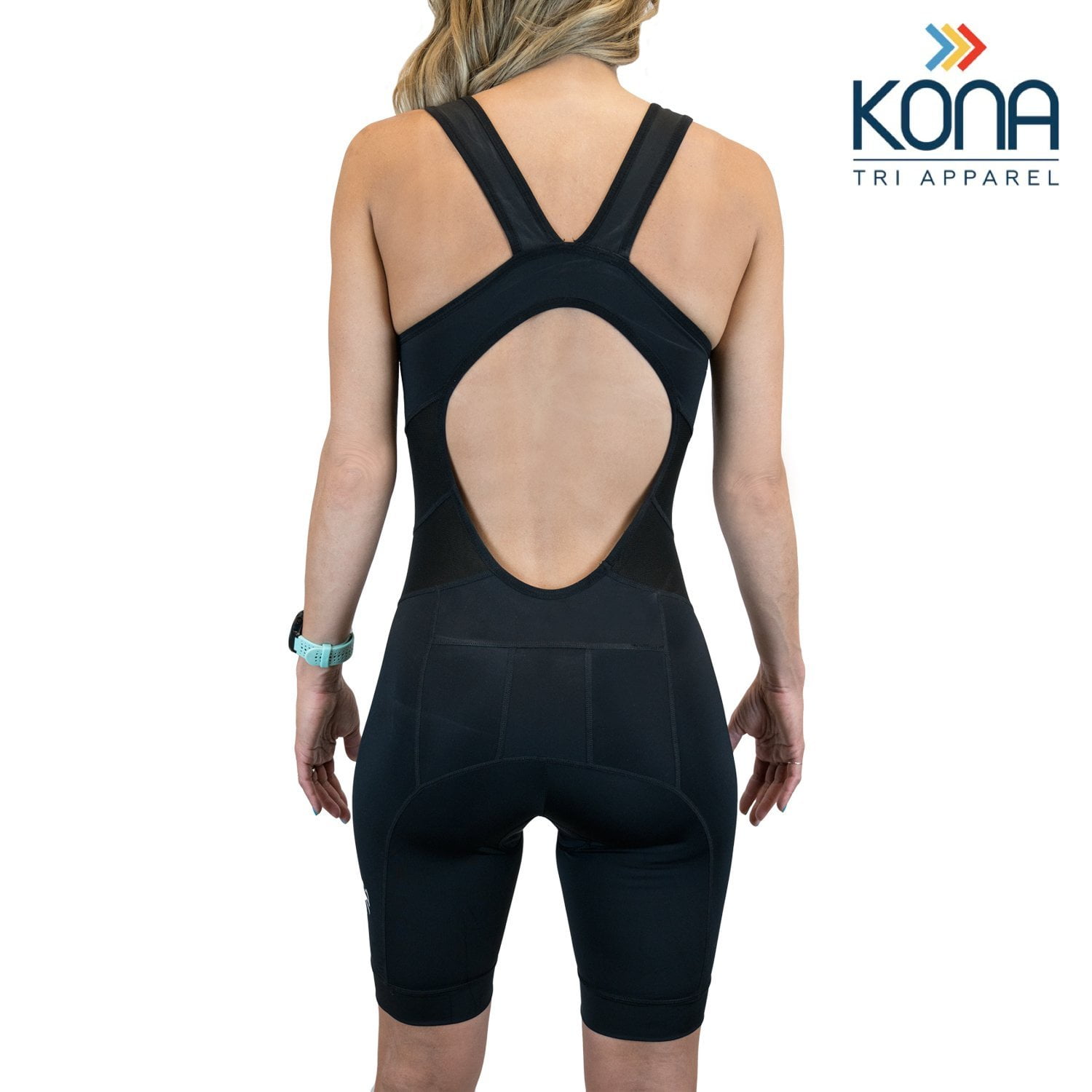 KONA Team Womens Triathlon Race Suit One-Piece Vest and Short Combo with Body-Mapped Ventilation Speedsuit Skinsuit Trisuit Sleeveless 